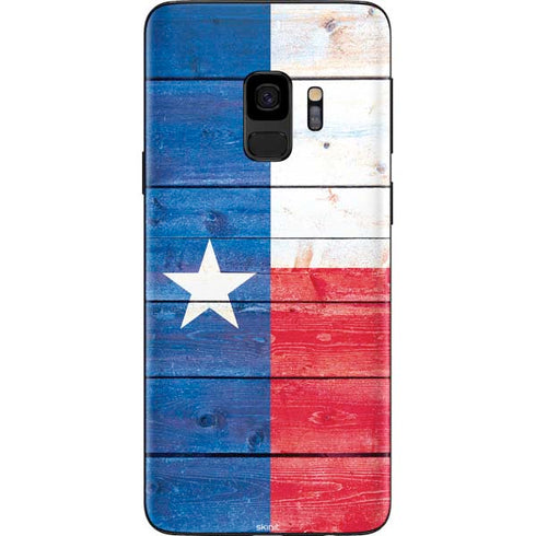 Texas Flag Light Wood Galaxy S9 Skin